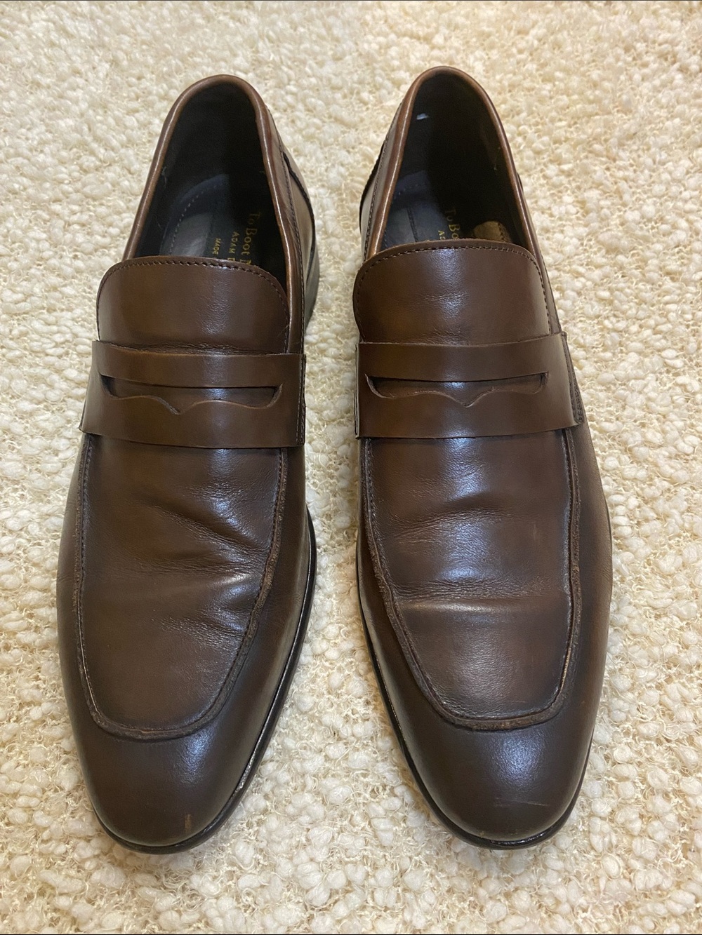 To Boot Brown Leather Penny Loafers